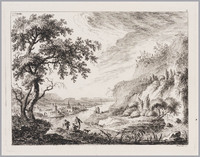 KG 13779
<br/>
Landschappen naar de natuur getekend; rivier met stad
<br/>
<em>Weirotter, François Edmund (1730-1771)</em>